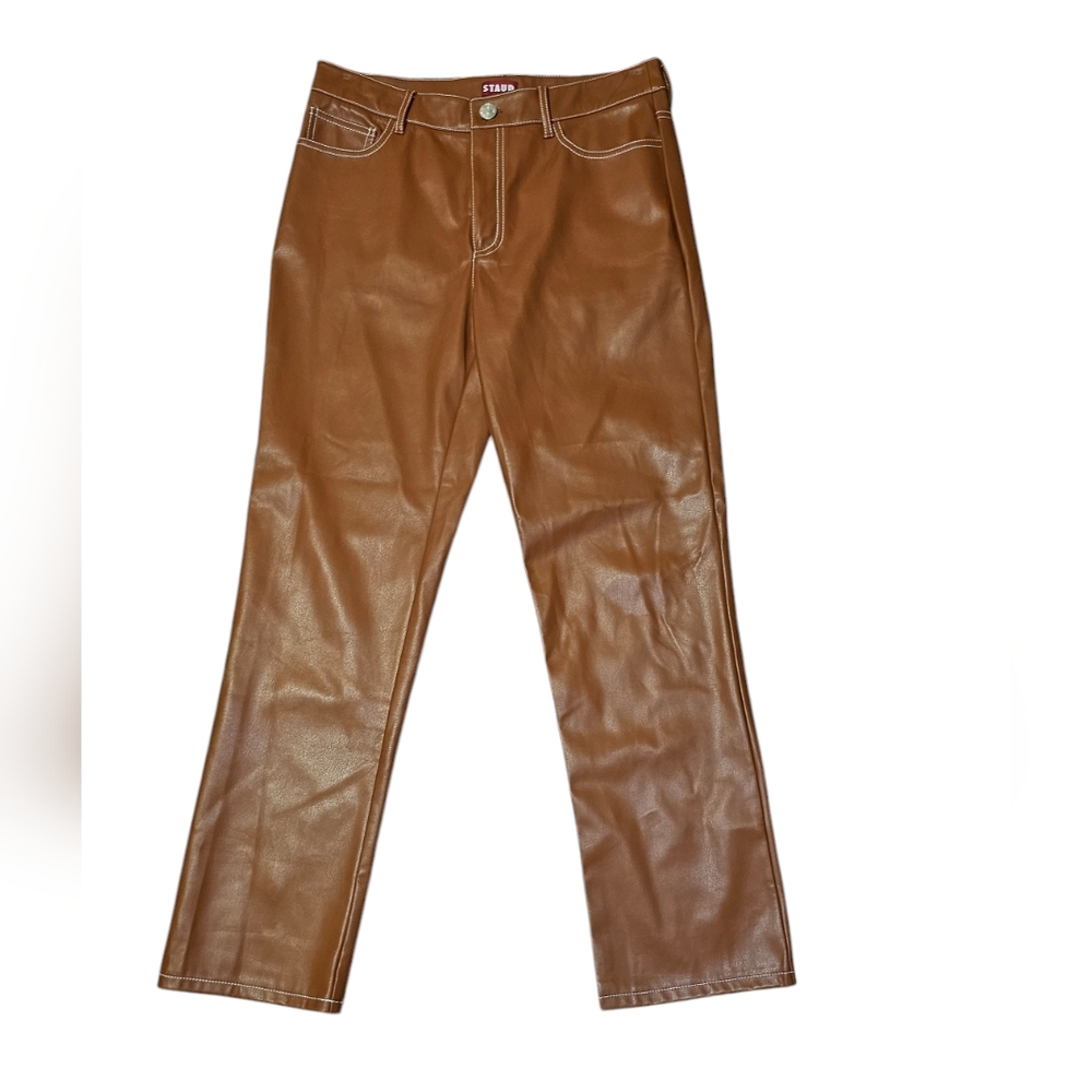 STAUD Brown Leather Pants - Picture 5 of 6